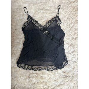 VTG Patricia Fieldwalker Adagio Collection Womens 100% Silk Black Camisole S
